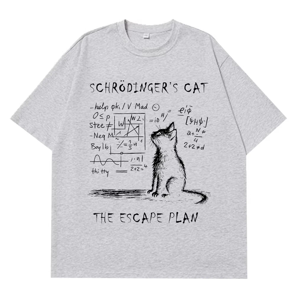 Schrodinger Cat Streetwear Loose T-Shirt