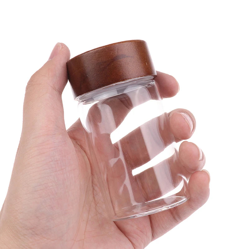 Mini Wood Lid Coffee Beans Storage Container Tube