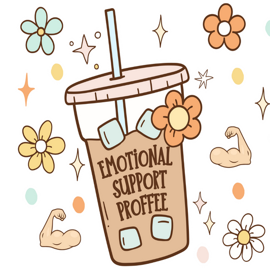 Emotional Support Jenna Bestie Glass Cup, Mug & Tumbler with Lid and Straw