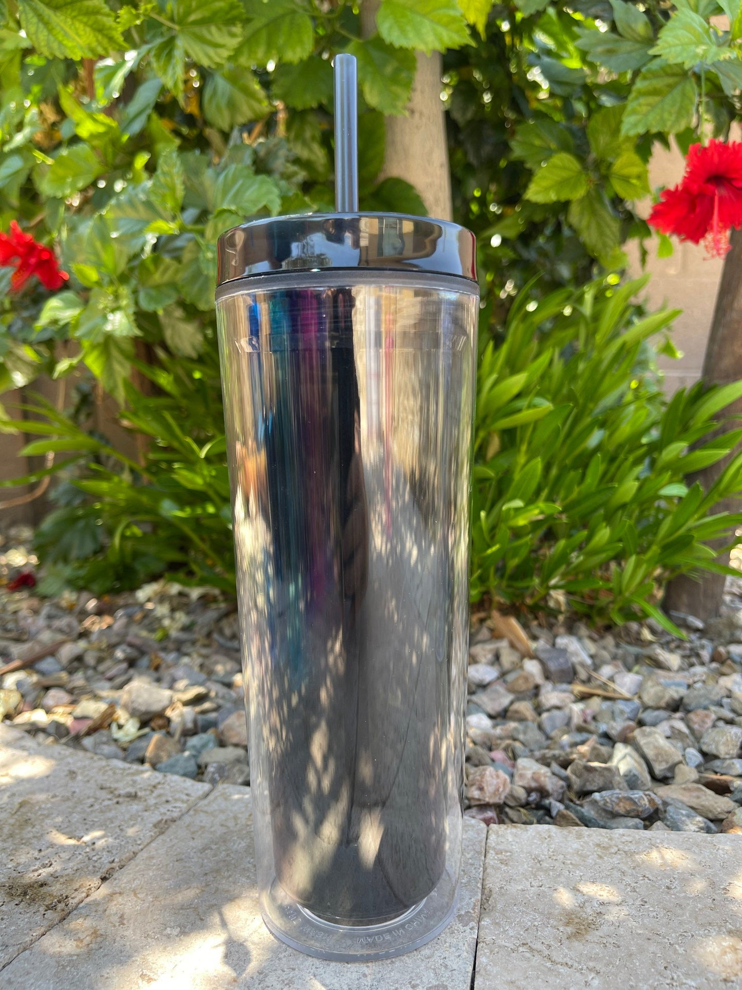 Blank Clear Skinny 19oz Large acrylic Tumbler kit W/Straw & lid BPA Free